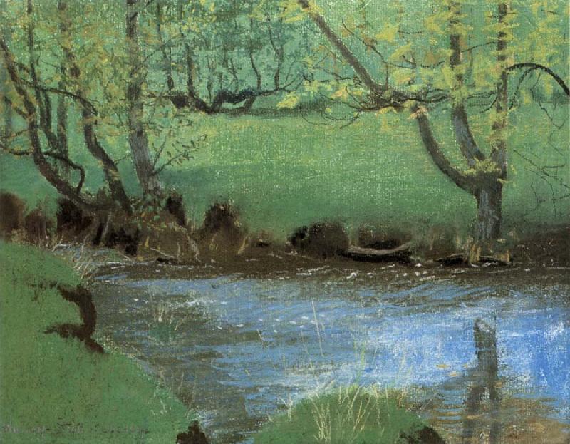 William Stott of Oldham The Mill Stream oil painting picture